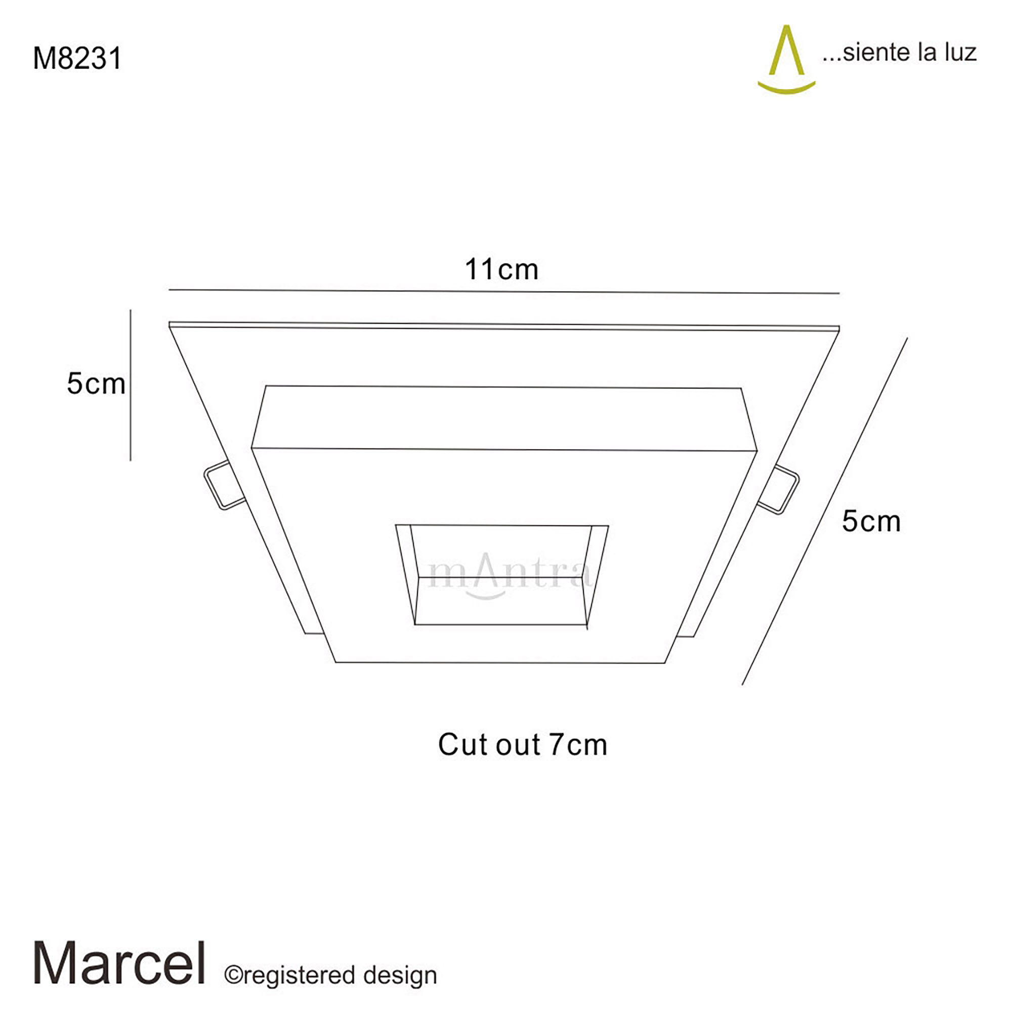 Marcel Recessed Ceiling Luminaires Mantra Fusion Square/Rectangular Recess Ceiling
